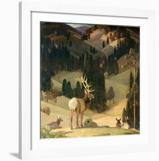 October in the Mountains-W^ Herbert Dunton-Framed Art Print