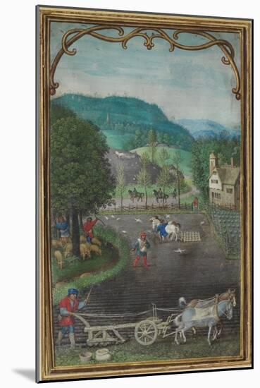 October Leaf from a Calender Book of Hours-Simon Bening-Mounted Giclee Print