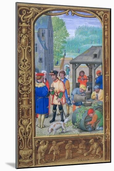 October, Wine-Making, Early 16th Century-null-Mounted Giclee Print