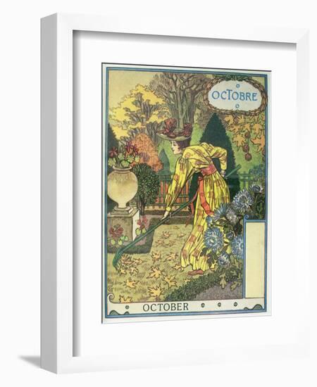 October-Eugene Grasset-Framed Giclee Print