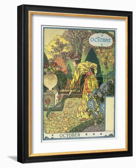 October-Eugene Grasset-Framed Giclee Print