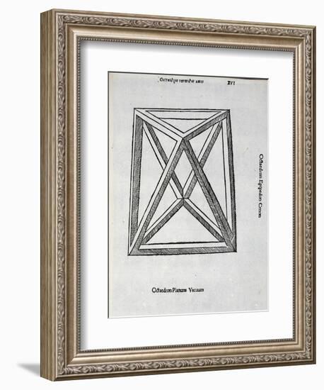 Octocedron Planum Vacuum, Illustration from 'Divina Proportione' by Luca Pacioli (C.1445-1517),…-Leonardo da Vinci-Framed Giclee Print