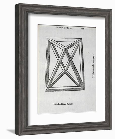 Octocedron Planum Vacuum, Illustration from 'Divina Proportione' by Luca Pacioli (C.1445-1517),…-Leonardo da Vinci-Framed Giclee Print