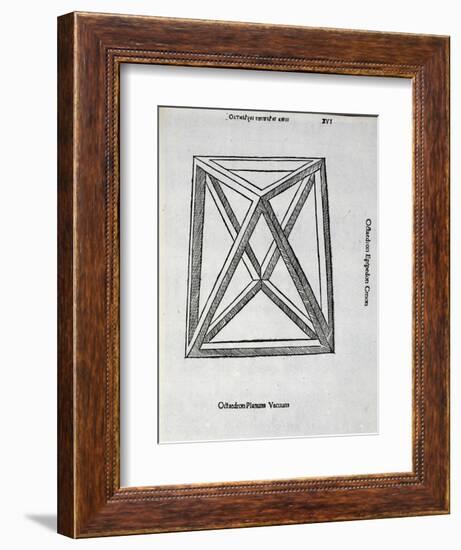 Octocedron Planum Vacuum, Illustration from 'Divina Proportione' by Luca Pacioli (C.1445-1517),…-Leonardo da Vinci-Framed Giclee Print