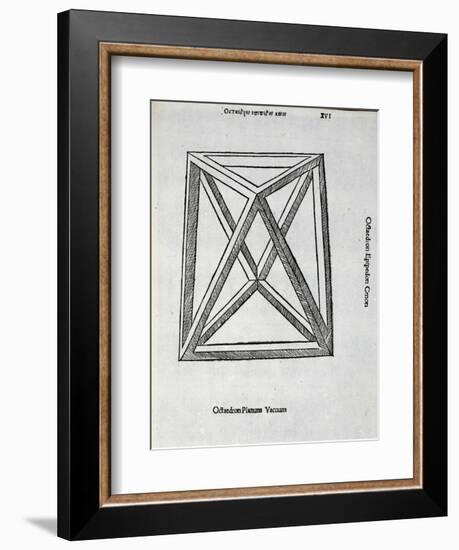 Octocedron Planum Vacuum, Illustration from 'Divina Proportione' by Luca Pacioli (C.1445-1517),…-Leonardo da Vinci-Framed Giclee Print