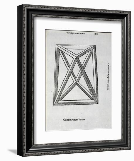 Octocedron Planum Vacuum, Illustration from 'Divina Proportione' by Luca Pacioli (C.1445-1517),…-Leonardo da Vinci-Framed Giclee Print