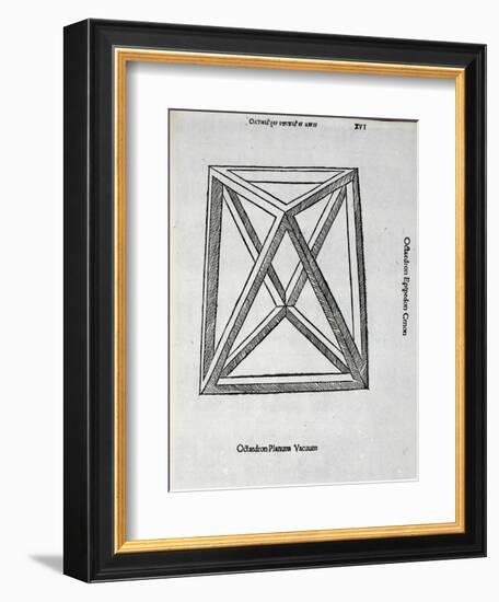 Octocedron Planum Vacuum, Illustration from 'Divina Proportione' by Luca Pacioli (C.1445-1517),…-Leonardo da Vinci-Framed Giclee Print