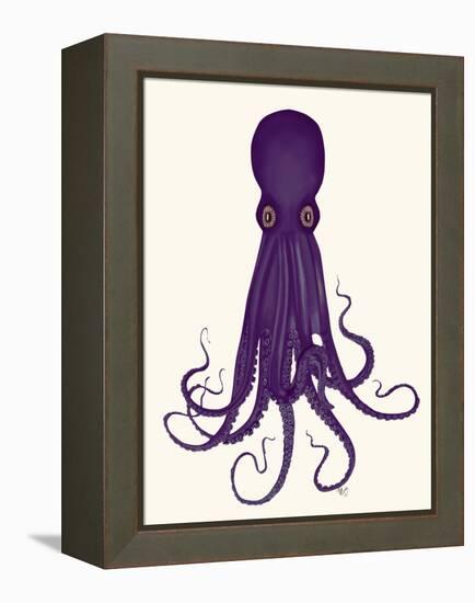 Octopus 8, Purple-Fab Funky-Framed Stretched Canvas