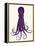 Octopus 8, Purple-Fab Funky-Framed Stretched Canvas