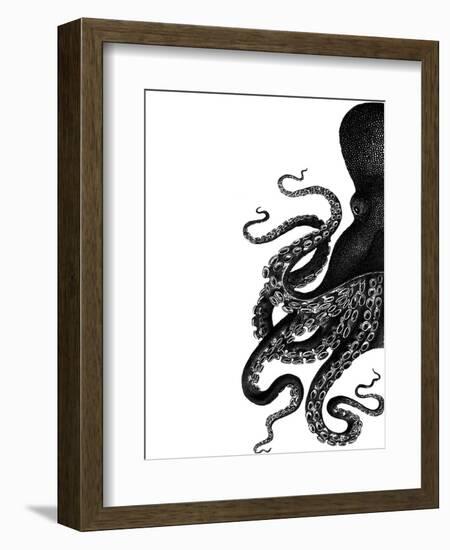 Octopus Black and White a-Fab Funky-Framed Art Print