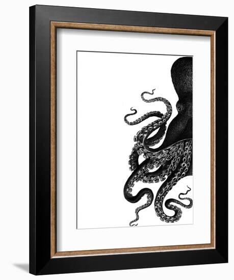 Octopus Black and White a-Fab Funky-Framed Art Print