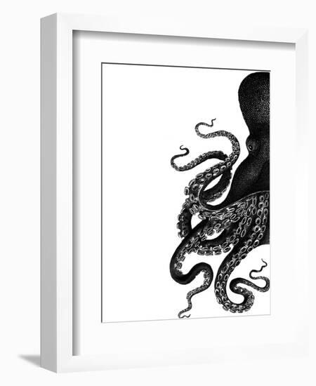 Octopus Black and White a-Fab Funky-Framed Art Print