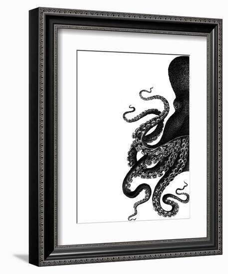 Octopus Black and White a-Fab Funky-Framed Art Print