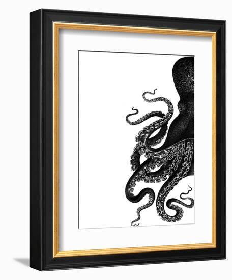 Octopus Black and White a-Fab Funky-Framed Art Print