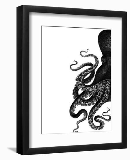 Octopus Black and White a-Fab Funky-Framed Premium Giclee Print