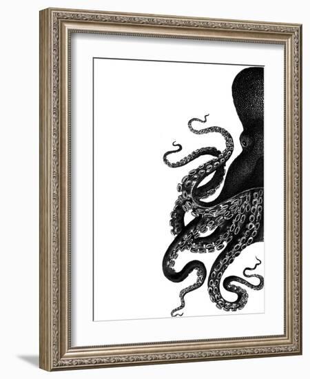 Octopus Black and White a-Fab Funky-Framed Art Print