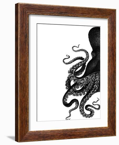 Octopus Black and White a-Fab Funky-Framed Art Print