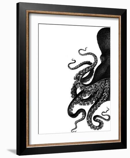 Octopus Black and White a-Fab Funky-Framed Art Print