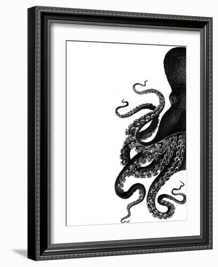 Octopus Black and White a-Fab Funky-Framed Art Print