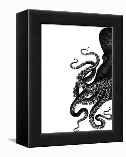 Octopus Black and White a-Fab Funky-Framed Stretched Canvas