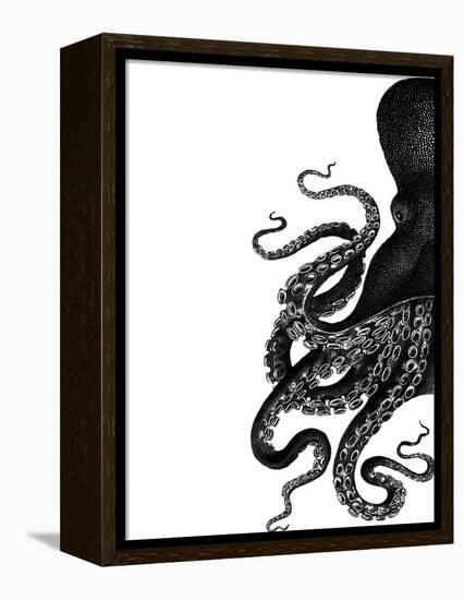 Octopus Black and White a-Fab Funky-Framed Stretched Canvas