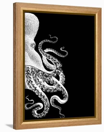 Octopus Black and White b-Fab Funky-Framed Stretched Canvas