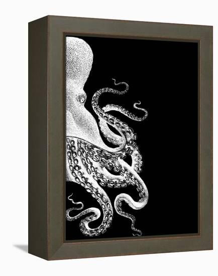 Octopus Black and White b-Fab Funky-Framed Stretched Canvas