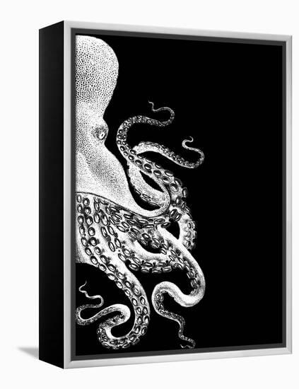 Octopus Black and White b-Fab Funky-Framed Stretched Canvas