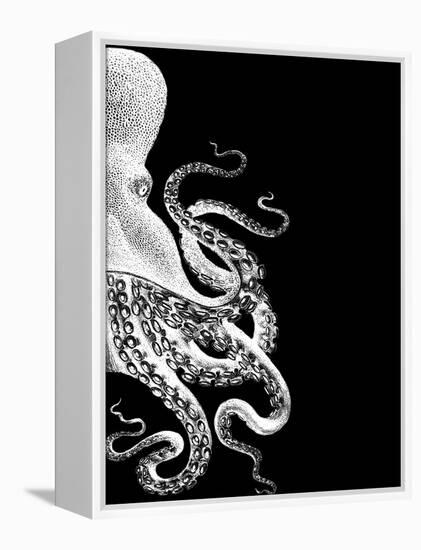 Octopus Black and White b-Fab Funky-Framed Stretched Canvas