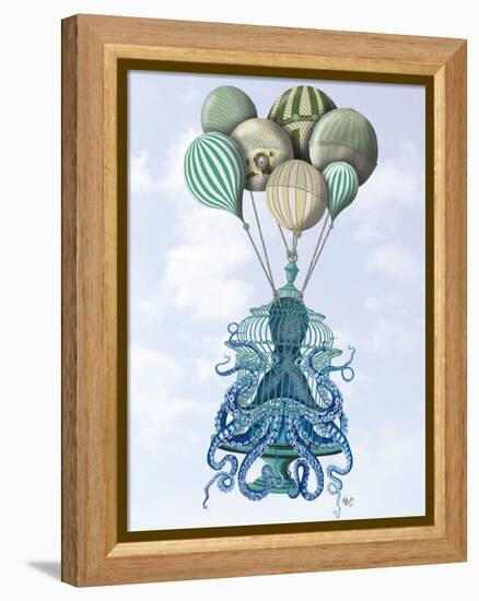 Octopus Cage and Balloons-Fab Funky-Framed Stretched Canvas