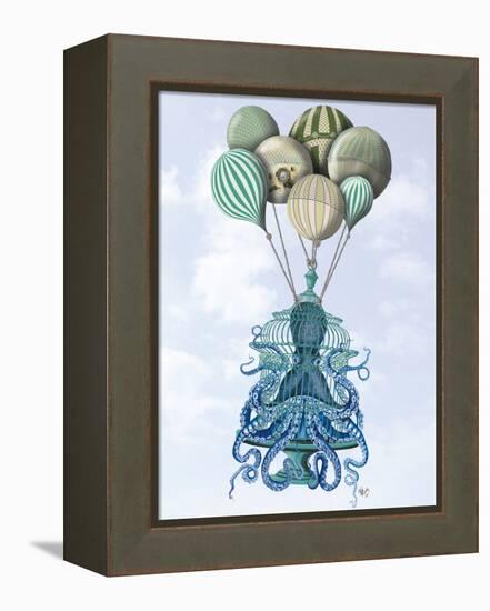 Octopus Cage and Balloons-Fab Funky-Framed Stretched Canvas