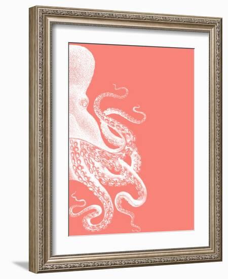 Octopus Coral and Cream b-Fab Funky-Framed Art Print