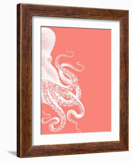 Octopus Coral and Cream b-Fab Funky-Framed Art Print