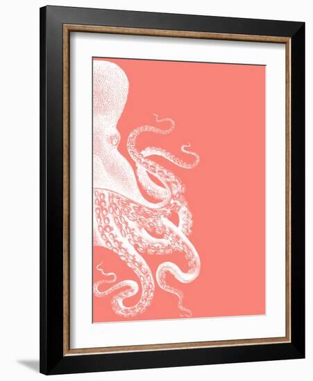 Octopus Coral and Cream b-Fab Funky-Framed Art Print