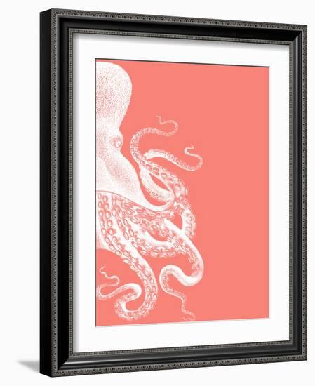 Octopus Coral and Cream b-Fab Funky-Framed Art Print