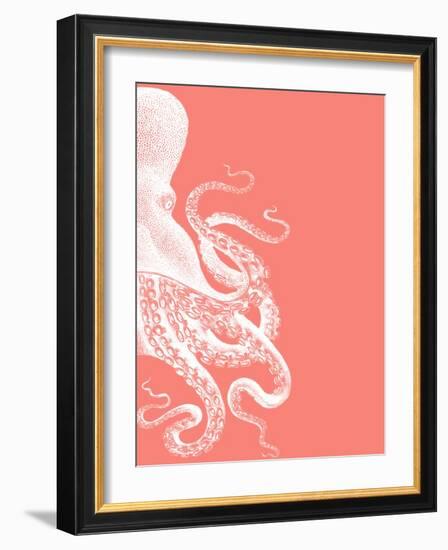 Octopus Coral and Cream b-Fab Funky-Framed Art Print