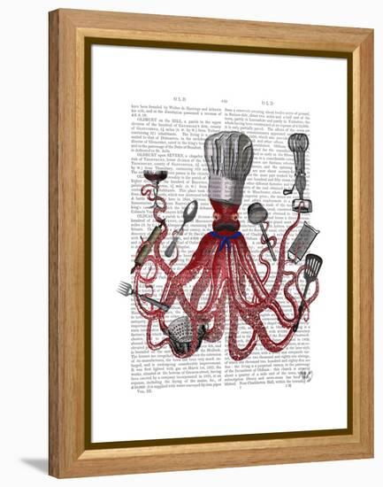 Octopus Fabulous French Chef-Fab Funky-Framed Stretched Canvas