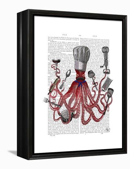 Octopus Fabulous French Chef-Fab Funky-Framed Stretched Canvas