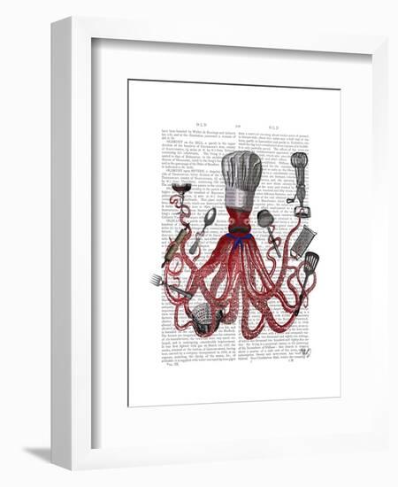 Octopus Fabulous French Chef-Fab Funky-Framed Art Print