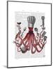 Octopus Fabulous French Chef-Fab Funky-Mounted Art Print