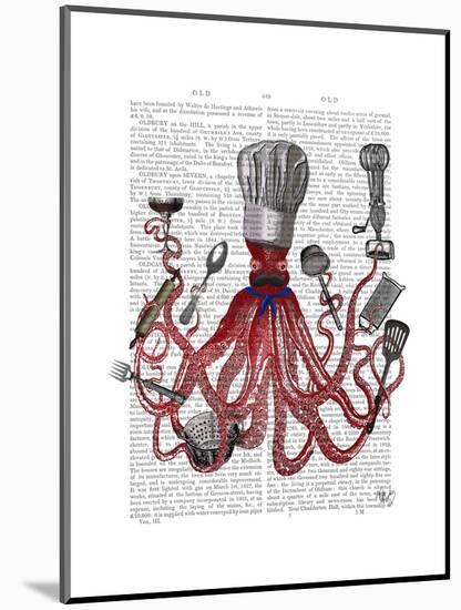 Octopus Fabulous French Chef-Fab Funky-Mounted Art Print