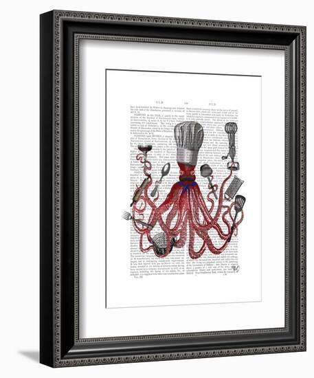 Octopus Fabulous French Chef-Fab Funky-Framed Art Print