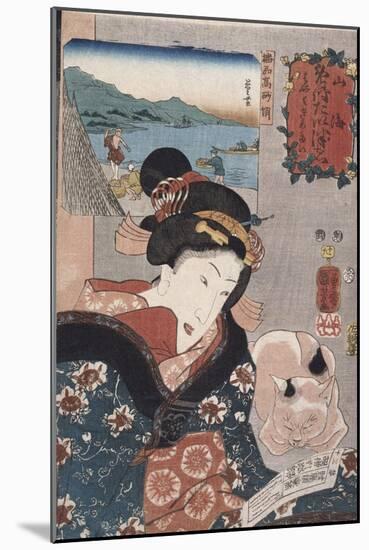 Octopus Fishing at Takasago in Harima Province', from the Series 'Famous Products of the Provinces'-Utagawa Kuniyoshi-Mounted Giclee Print