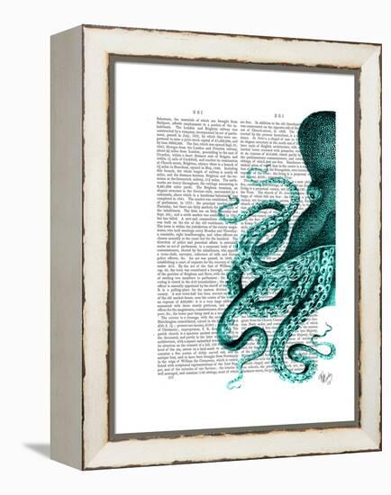 Octopus Green Half-Fab Funky-Framed Stretched Canvas