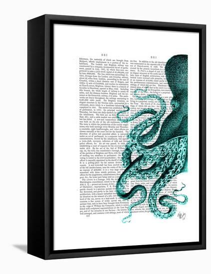 Octopus Green Half-Fab Funky-Framed Stretched Canvas