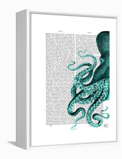 Octopus Green Half-Fab Funky-Framed Stretched Canvas