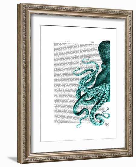 Octopus Green Half-Fab Funky-Framed Art Print