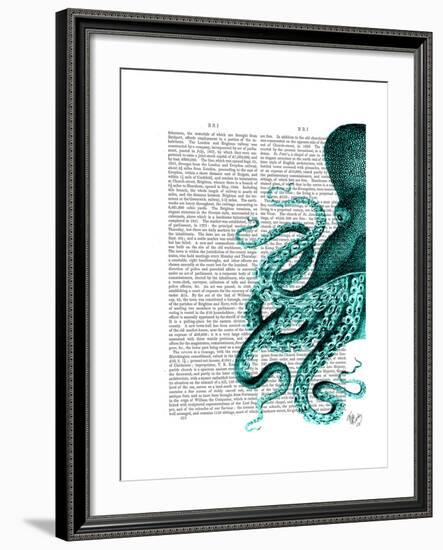 Octopus Green Half-Fab Funky-Framed Art Print