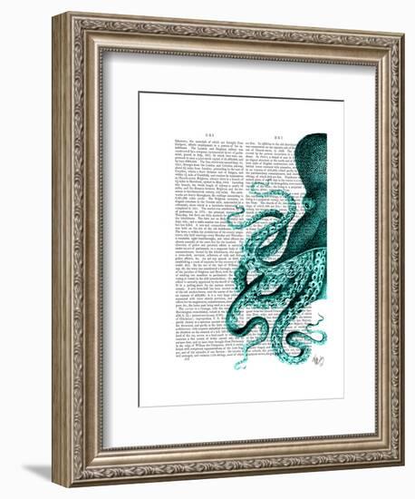 Octopus Green Half-Fab Funky-Framed Art Print