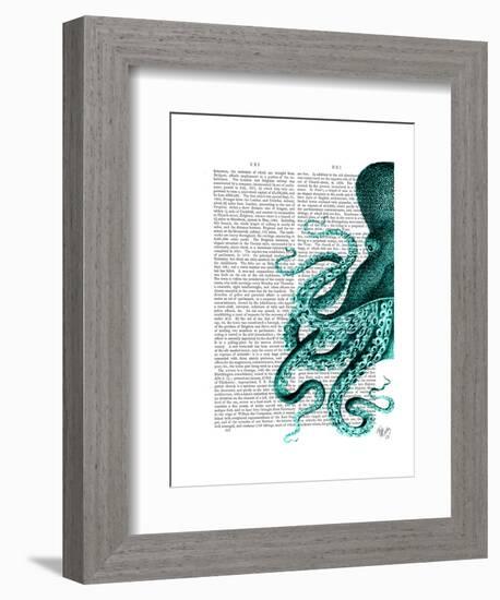 Octopus Green Half-Fab Funky-Framed Art Print